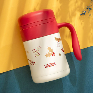 THERMOS 膳魔师 保温杯女士便携大咖杯不锈钢泡茶杯学生杯子圣诞礼物小红帽系列 大咖杯 370ml