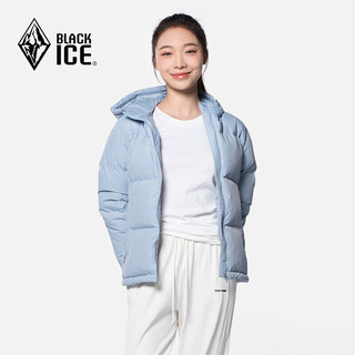 BLACKICE 黑冰 23年女短款连帽650+蓬户外加厚防风保暖羽绒 灰蓝 S