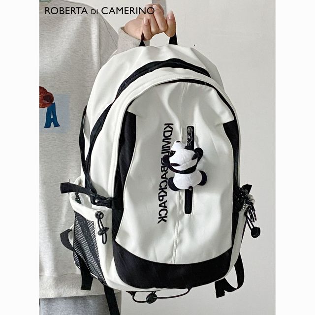 Roberta di Camerino 诺贝达 书包女大容量暗黑系工装风学生双肩包复古休闲高中旅行背包