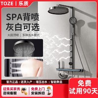 TOZE 乐质 日本乐质花洒套装新款腰喷SPA恒温增压家用灰色全铜淋浴钢琴按键