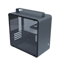 移动端、京东百亿补贴：NKZK JUHOR 玖合 御猫A1便携式桌面简洁手提铝制机箱 M-ATX双侧钢化玻璃支持240水冷ATX电源迷你小机箱大容量 御猫A1银色