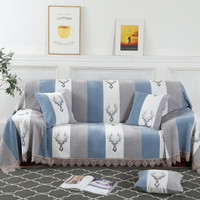 甄情家纺 新款沙发巾欧式加厚提花简约雪尼尔沙发套全盖一体式防尘盖巾 童话相遇 45