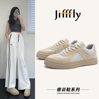 百亿补贴：jifffly 德训鞋2024春季季新款ins防滑百搭面包鞋加厚休闲运动鞋女