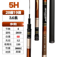 佐竹精工 鱼竿手竿超轻超硬28调碳素鲤鱼鲫鱼台钓竿黑坑大物钓鱼竿手杆 3.6m 28偏19调轻量综合竿