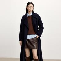【高智大衣】伊芙丽翻领长款美丽诺羊毛双面呢大衣女2024秋季