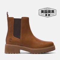 timberland女士 Carnaby Cool Mid Chelsea 靴 - 锈色全粒面 【美