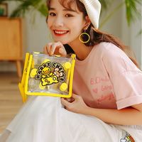 B.Duck小黄鸭牛津布迷你双肩小包多功能妈咪包韩版出街旅游背包 斜跨透明小包（波点老鼠）