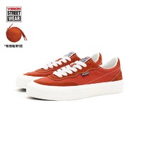 Vision Street Wear VISION FLAT TOP 西柚红色低帮翻毛皮帆布鞋男女休闲运动滑板鞋