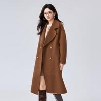 【轻奢羊毛】伊芙丽美拉德双面呢羊毛大衣女2024秋装毛呢大衣