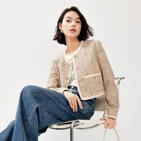 重工亮丝千金风高级感气质小香风外套2024春