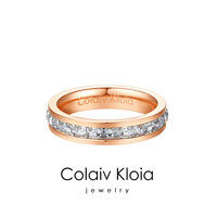 Colaivkloia 满天星戒指女玫瑰金色对戒情侣戒指时尚指环七夕情人节圣诞礼物送 T