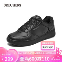 斯凯奇（Skechers）男女同款板鞋轻质吸震透气时尚百搭254011 全黑色/BBK 41.5