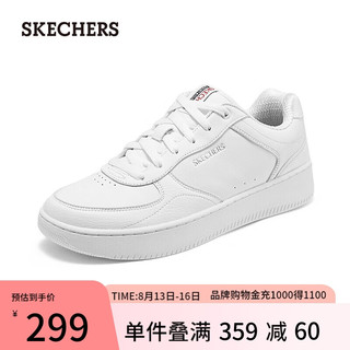 斯凯奇（Skechers）男女同款板鞋轻质吸震透气时尚百搭254011 白色/WHT 45.5