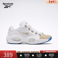 Reebok 锐步 QUESTION LOW男女中帮复古休闲篮球鞋 EF7609_土黄色/白色 42