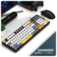 蝰蛇K2有线键盘鼠标套装笔记本电脑台式家用办公打字通用机械手感 pro 微光套装-【键盘+鼠标】字符