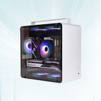 御猫A1便携式桌面简洁手提铝制机箱 M-ATX双侧钢化玻璃支持240水冷ATX电源迷你小机箱大容量 御猫A1银色【单机箱】M-ATX