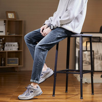 唐狮秋季牛仔裤男弹力修身小脚裤潮流帅气百搭经典裤子男冬