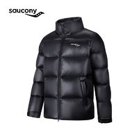 saucony 索康尼 男子羽绒服外套亮黑色城市通勤冬季防风保暖