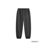 李宁 LI-NING卫裤男士冬季运动长裤加绒保暖裤子logo刺绣休闲裤针织运动裤 【刺绣双logo】加绒-束脚-曜石灰-B59-3 L