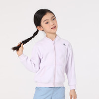 迪卡侬儿童摇粒绒男女童抓绒衣秋冬印花保暖外套-4690932 香芋紫 110cm