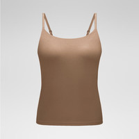 蕉内(Bananain)热皮501+女士背心带胸垫美背文胸吊带内搭显瘦抗菌抗静电含氨基酸 【吊带】深棕 L