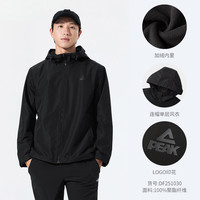 匹克加绒梭织冲锋防水外套24冬季风衣上衣休闲运动茄克男 黑色【梭织风衣】 175/L