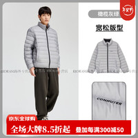 杰克·琼斯（JACK&JONES）【羽绒服合辑】男士冬季宽松运动轻薄棒球领羽绒服外套男 C39灰色 195_112A_XXXL