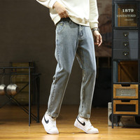 唐狮牛仔裤男牛仔裤男秋冬款小直筒裤男士裤子男士牛仔裤休闲裤男
