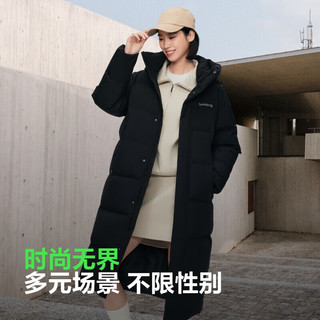 波司登（BOSIDENG）90绒羽绒服2024男女款长款新年红色连帽保暖外套B40143320 黑色8056 S 160/84A 体重约110-130斤