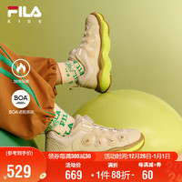 FILA 斐乐 儿童豌豆鞋2024冬季男女童加绒运动鞋中大童篮球鞋