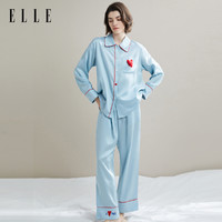 ELLE 她 莱赛尔睡衣女2024秋款爱心透气舒适垂坠感可外穿家居服套装