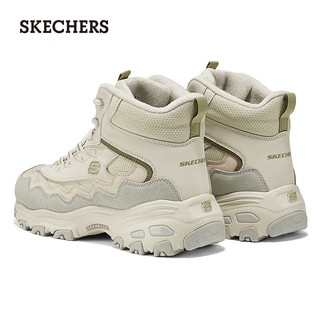 斯凯奇（Skechers）贝壳熊女鞋秋冬加绒保暖老爹鞋复古高帮鞋厚底增高休闲靴168026