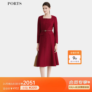 PORTS 宝姿 女装2024早秋连衣裙ALT9D037UFQ028 红色 10