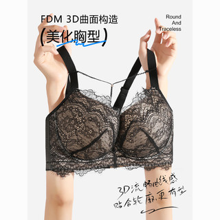 糖粒大码内衣女大胸显小胸性感蕾丝聚拢上托防下垂收副乳薄款文胸