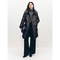 【双领中长款羽绒服】24冬立领亮面时尚休闲潮流中长款面包服