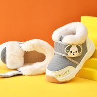 温小影 HELLO YING宝宝棉鞋女1-3岁儿童2冬季加绒加厚婴儿鞋软底学步男宝宝鞋子 灰色加绒(T3) 内长12cm/15码