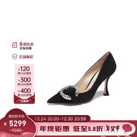 JIMMY CHOO 周仰杰 女士黑色浅口高跟鞋 MELVA 90 UCB 231 BLACK CRYSTAL 36