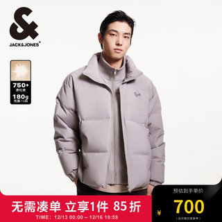 杰克·琼斯（JACK&JONES） 冬潮时尚反光字母双立领假两件宽松短款羽绒服外套男装224412032 E12漂流木