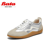 Bata 拔佳 女子羊皮德训鞋 ALI24CM4 银灰