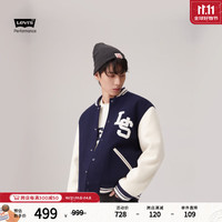 Levi's李维斯24秋季男士3M新雪丽美式高街插肩宽松棒球外套 蓝色 XXL