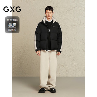 GXG男装羽绒服男潮流面包服保暖外套24冬 黑色 175/L