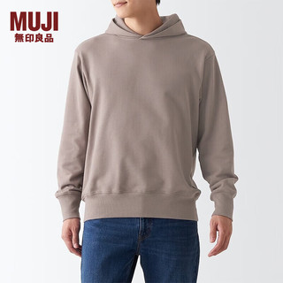 无印良品（MUJI）  男式 紧密织毛圈 套头卫衣 连帽卫衣 潮流 ABI09A2A 浅灰棕色 L 175/100A