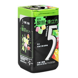 5 无糖口香糖果弹立方混合苹果芒果浆果味 30g