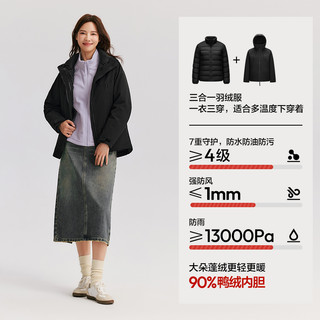 陈都灵|森马羽绒服女三合一外套2024冬三防护羽绒内胆两件套 150/76A/XS