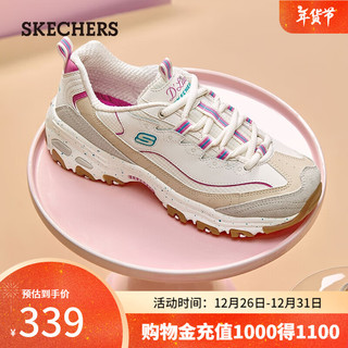 移动端、京东百亿补贴：SKECHERS 斯凯奇 秋冬女鞋缓震舒适运动鞋厚底休闲鞋增高老爹鞋149589 自然色/多彩色/NMLT 37