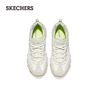 斯凯奇（Skechers）秋冬女鞋缓震舒适运动鞋厚底休闲鞋增高老爹鞋149589 自然色/柠檬色/NTLM 39.5