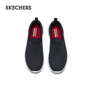 斯凯奇（Skechers）秋冬男鞋一脚蹬健步鞋舒适透气休闲鞋216325 黑色/红色/BKRD 45.5