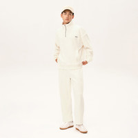 网易严选男女式摇粒绒卫衣校园运动风立领外套抗静电休闲百搭 米白色-上衣 M