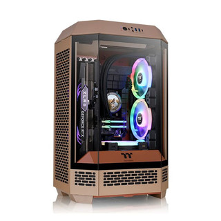 Thermaltake 曜越 Tt）The Tower 300 海景房机箱 电脑主机（Matx主板/支持420水冷/4090显卡/水平横躺） 砾石砂