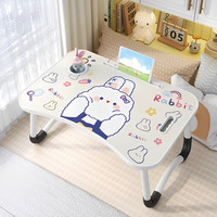 卓博床上电脑桌折叠桌子床上桌书桌宿舍学习桌CZ01圆腿卡槽杯托款